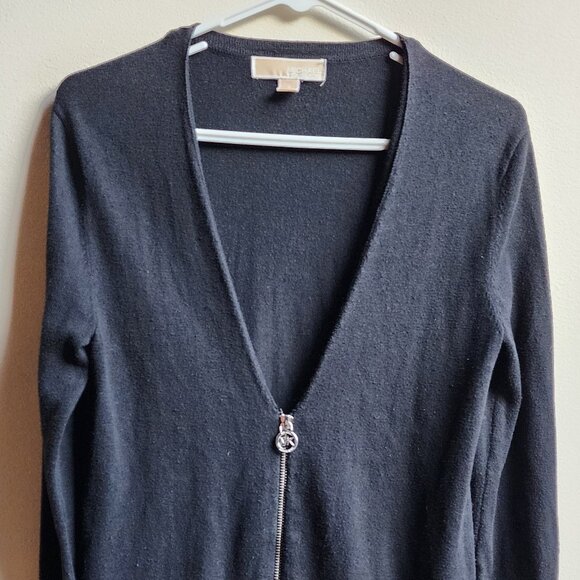MICHAEL Michael Kors Black Zip-Up Cardigan Size Small - Picture 6 of 15